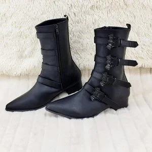 Demonia | Shoes | Warlock Bat Buckle Multi Strap Mens Goth  display picture 1